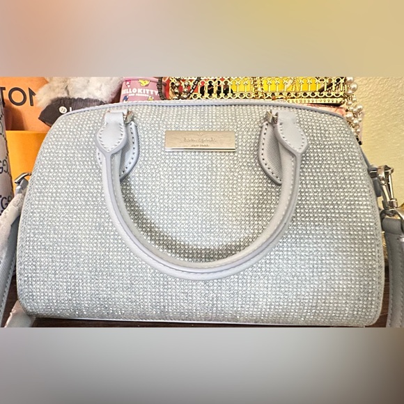 The Kate Spade Blue Denim Hot Fixed Studded Madison Satchel NEW